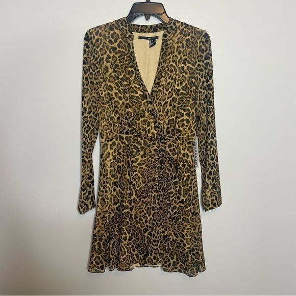 Jay Godfrey The Kirk Lepard Print Mini Dress $250 NWT Long Sleeve Size 4 - Picture 8 of 9